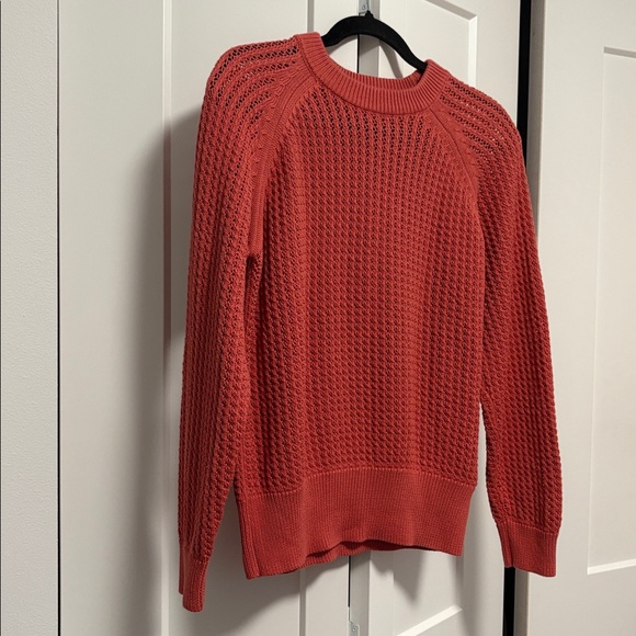 EUC [Varley] Ribbed Long-Sleeved Coral Pink Knit Crewneck Sweater Women’s Small - Picture 5 of 12